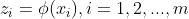 z_{i} = \phi (x_{i}),i=1,2,...,m