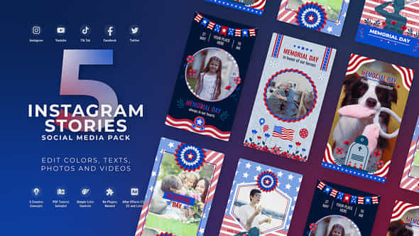 Memorial Day 4Th Of July Instagram Stories - VideoHive 51745546