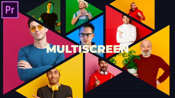 Triangle Multiscreen Slideshow Mogrt For Premier Pro - VideoHive 51338276