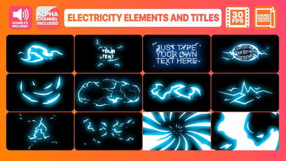Electricity Elements And Titles | - VideoHive 23748523