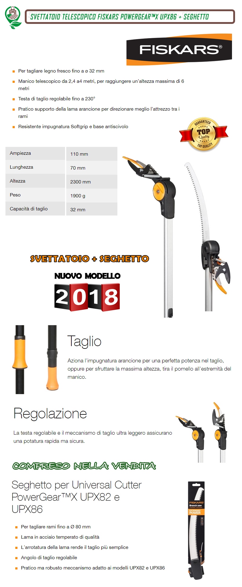 FISKARS UPX86 ASTSCHERE UNIVERSELLE CUTTER TELESKOP + SÄGE EX UP86
