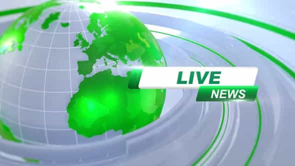 Live News Transition Green - VideoHive 52158942