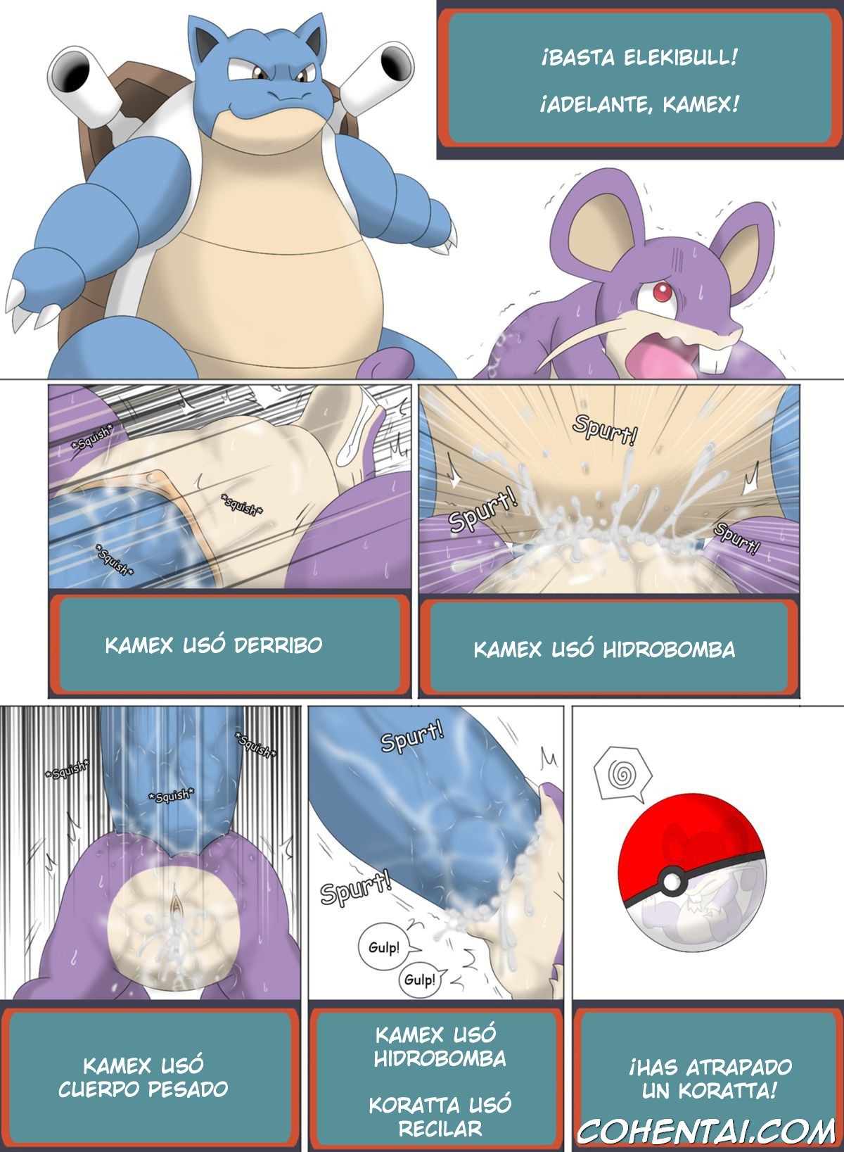 A Wild Rattata Appeared! (Pokémon) xxx comics manga porno doujin hentai español sexo Blastoise Charizard Electivire Machamp Pokémon Rattata