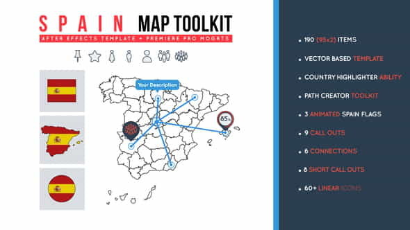 Spain Map Toolkit - VideoHive 27927214