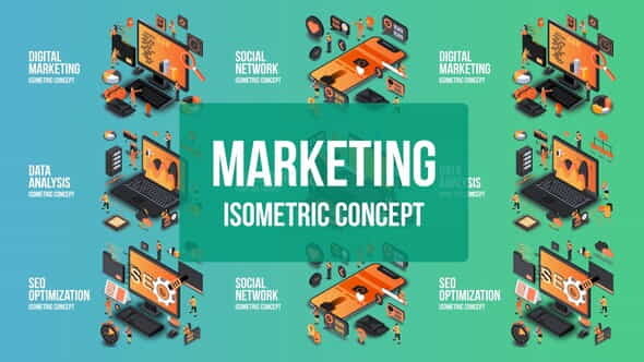 Digital Marketing - Isometric Concept - VideoHive 25076882