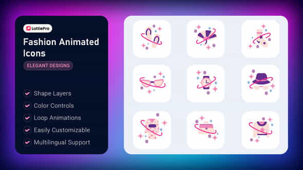 Fashion Animated Icons - VideoHive 53537400