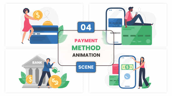 Payment Method Illustration Animation Scene - VideoHive 53299602