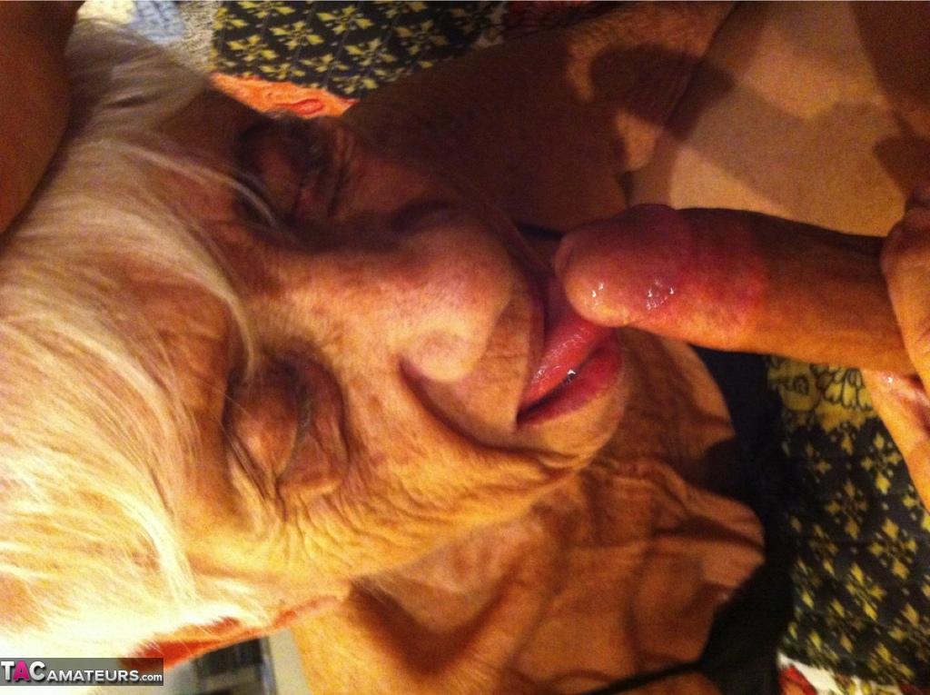 Really old granny shows off her cock sucking skills from a POV perspective(19)