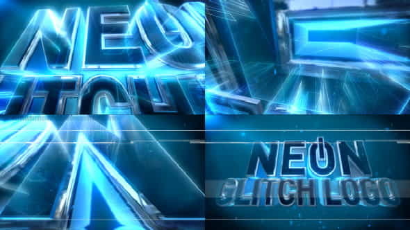 Neon Glitch Logo - VideoHive 8722098