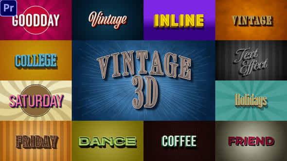 3D Retro Vintage Titles - VideoHive 49997969