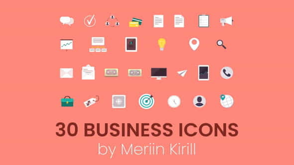 30 Animated Business icons - VideoHive 28114898