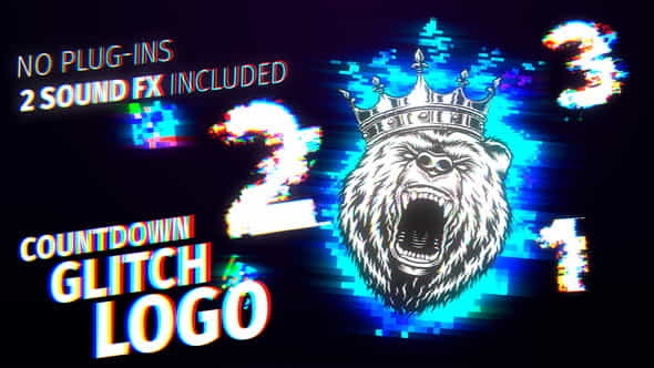 Countdown Glitch Logo - VideoHive 39994470