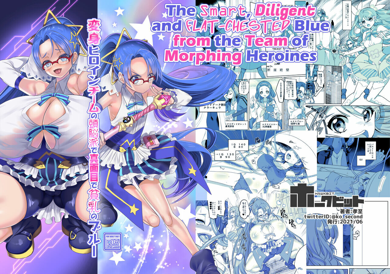 The Smart Diligent and Flat Chested Blue from the Team of Morphing Heroines - 1