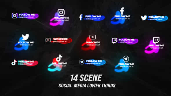 Social Lower Thirds - VideoHive 38314901