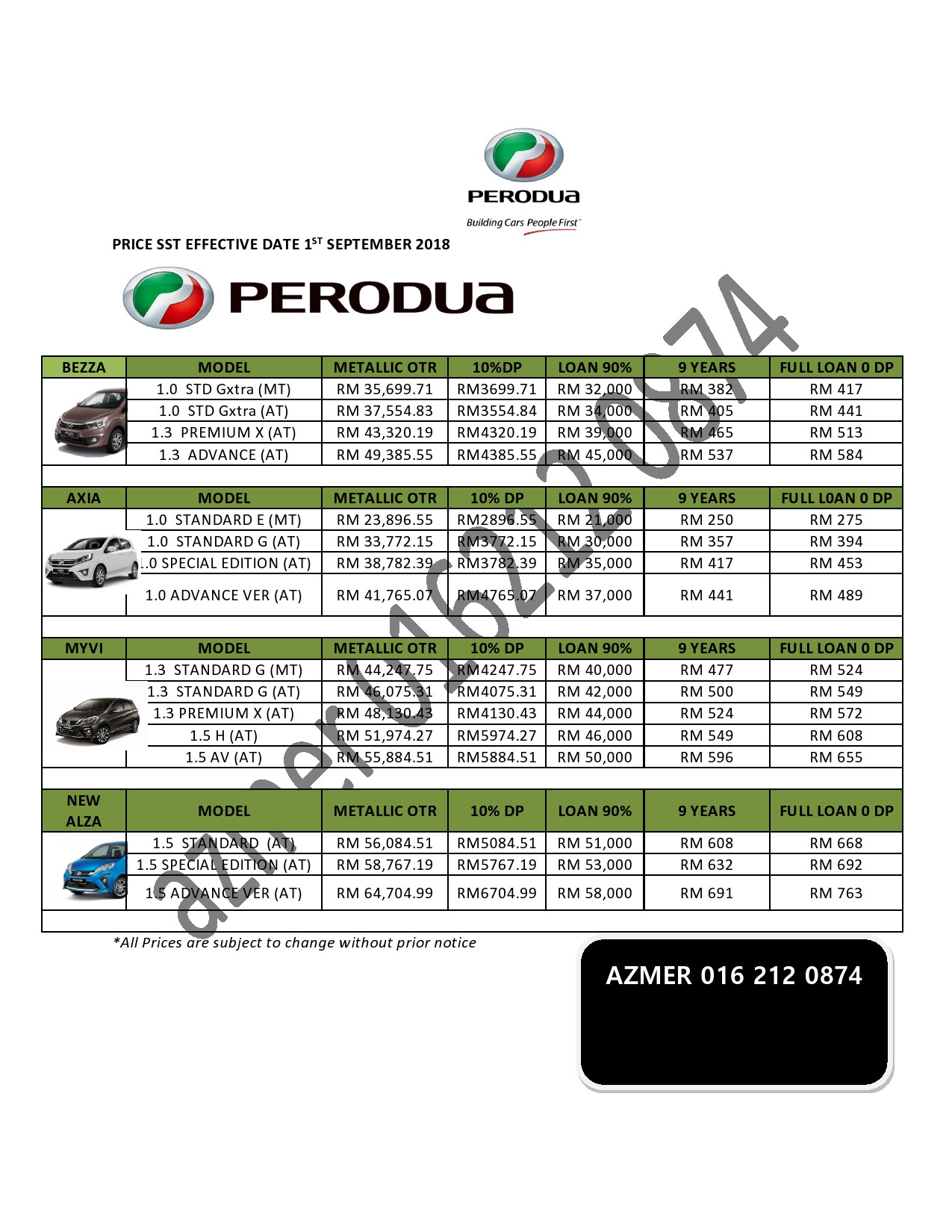 Perodua Myvi Promotion December 2018 - Kebaya Glamar