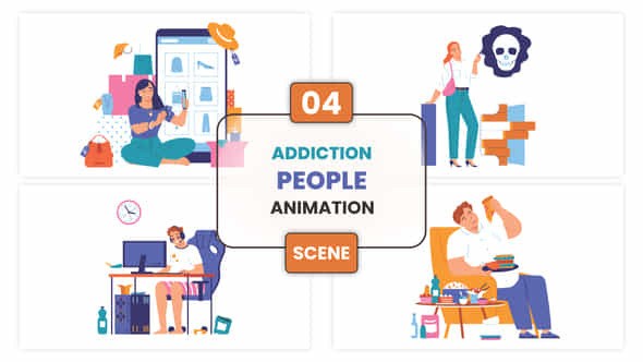 Addiction People Animation Scene - VideoHive 53298976