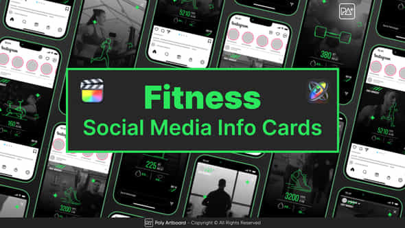Fitness Social Media Info Cards For Final Cut Pro X - VideoHive 50493156