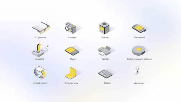 Electronic Devices Isometric Icons - VideoHive 49555337