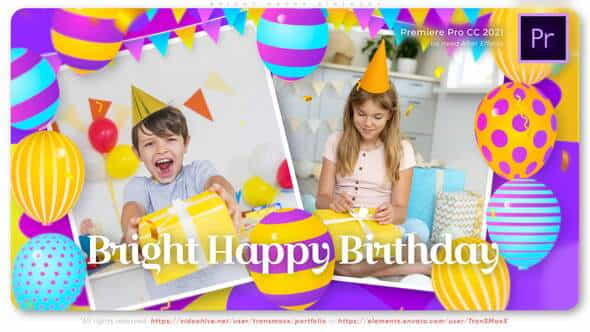 Bright Happy Birthday - VideoHive 34615131
