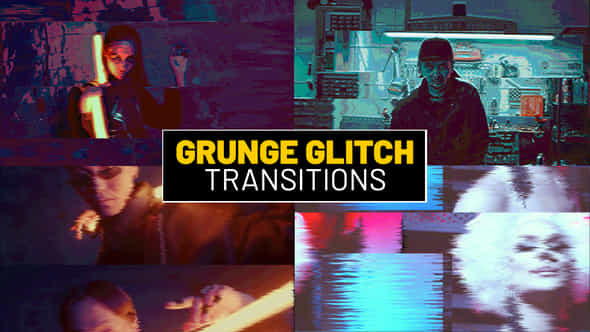 Grunge Glitch Transitions - VideoHive 46108747
