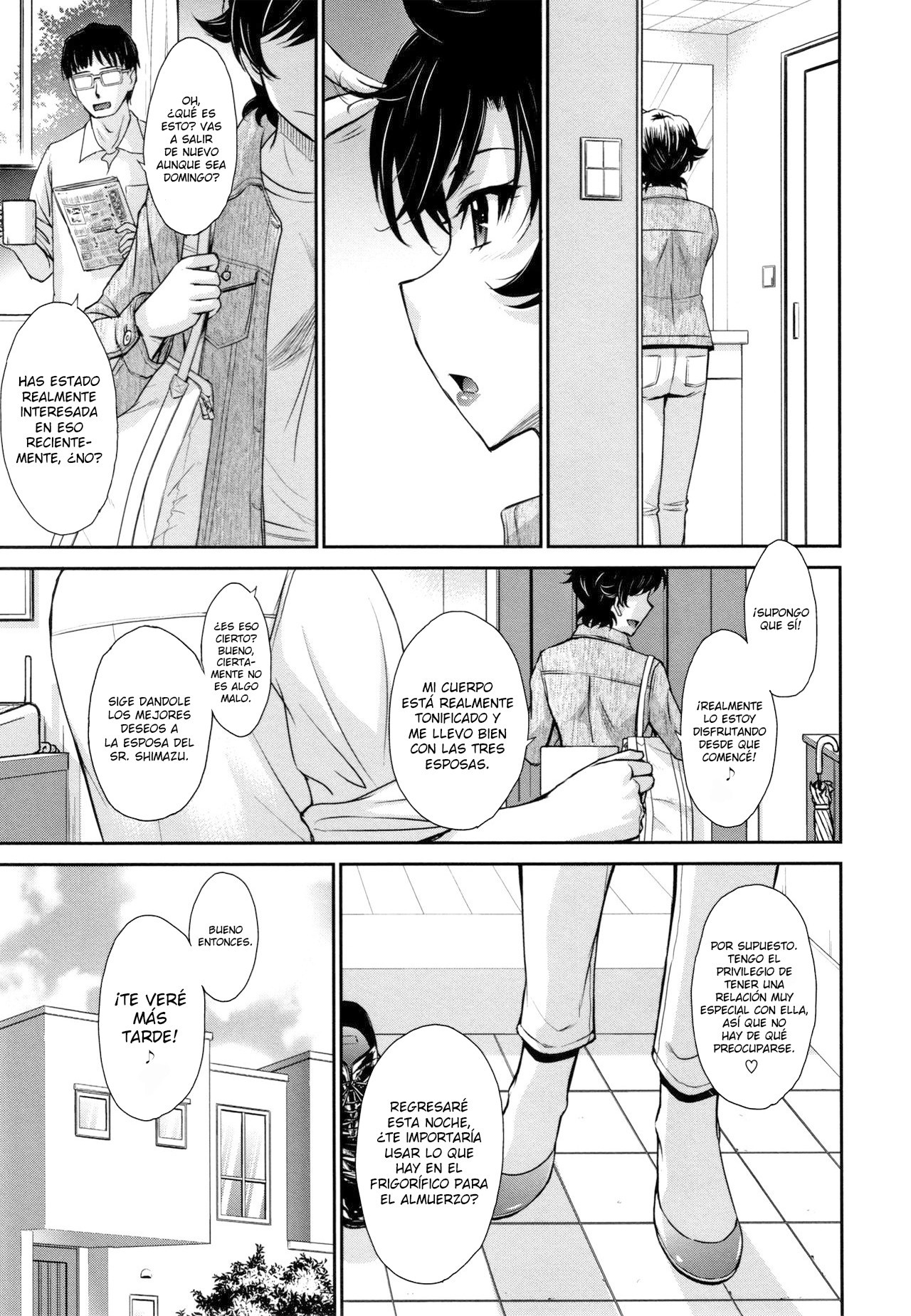 [Tsukino Jyogi] Hitozuma, Mitsu to Niku [Spanish] [Lozlauro]