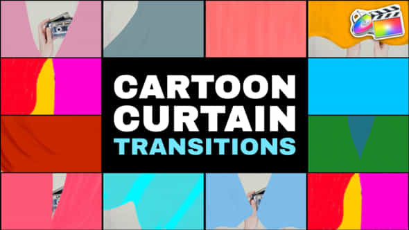 Cartoon Curtain Transitions Fcpx - VideoHive 52058842