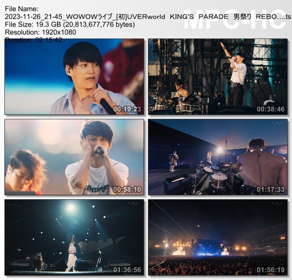 [TV-Variety] UVERworld KING’S PARADE 男祭り REBORN at NISSAN STADIUM 2023.07.30 (WOWOW Live 2023.11.26)