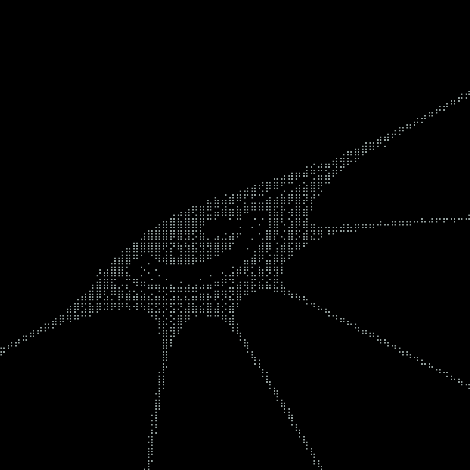 Dotted eye pattern in ASCII art style on black background