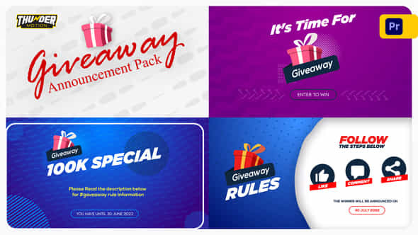 Giveaway Announcement Pack - VideoHive 38517427