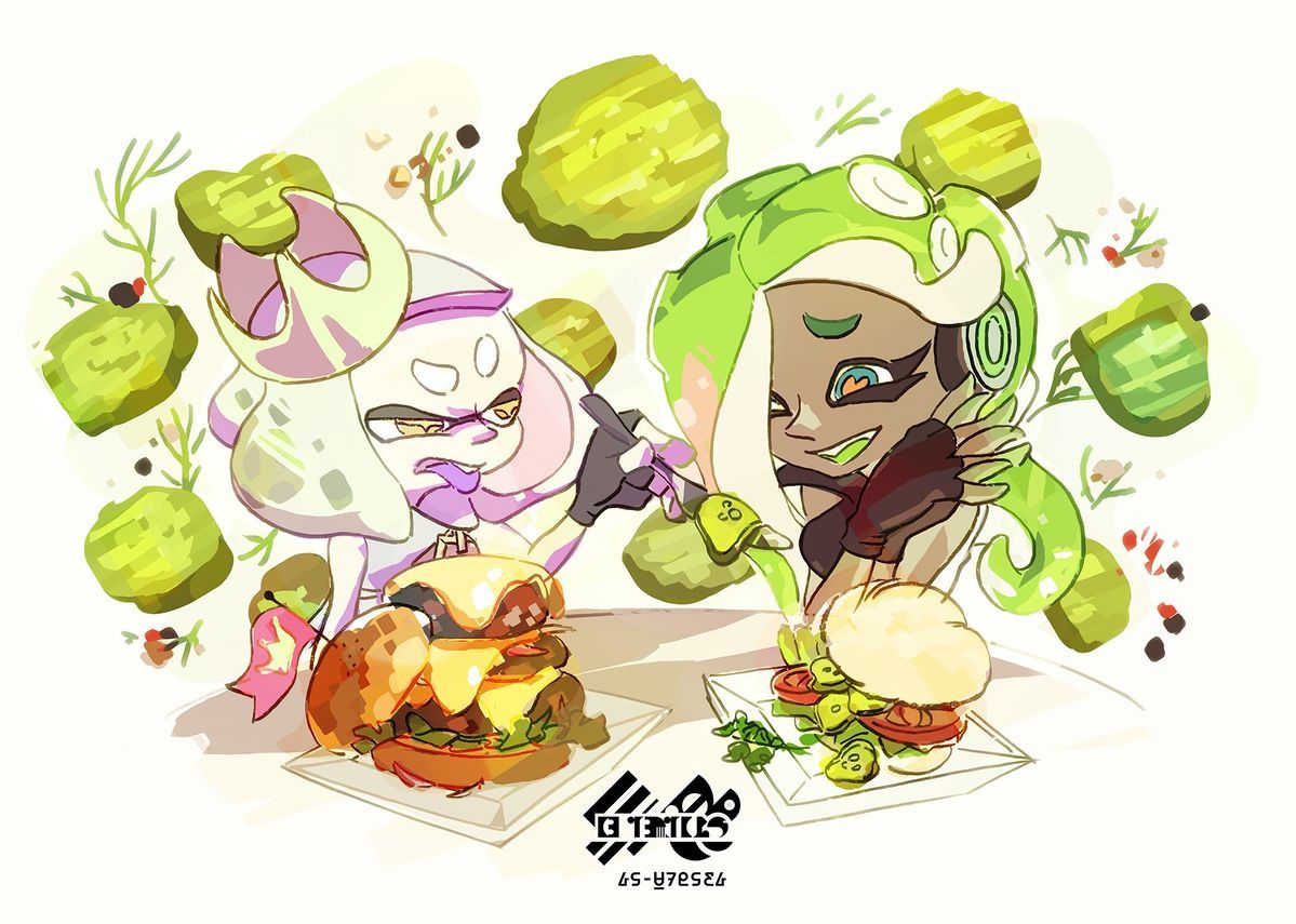 gherk-out vs gherk-in splatfest art