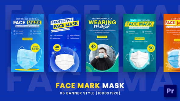 Face Mark Mask Ads Set - VideoHive 36103817