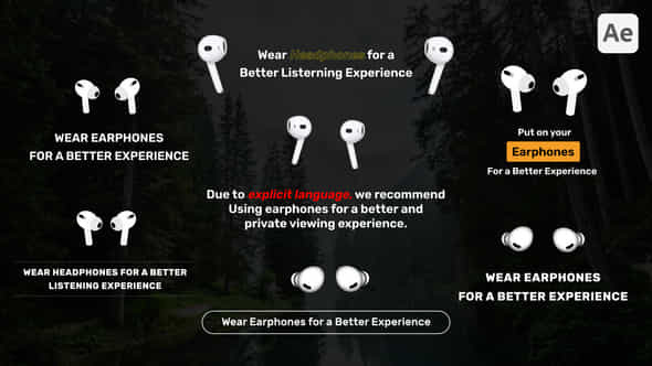 Use Earphones Advisory Animations - VideoHive 52375695