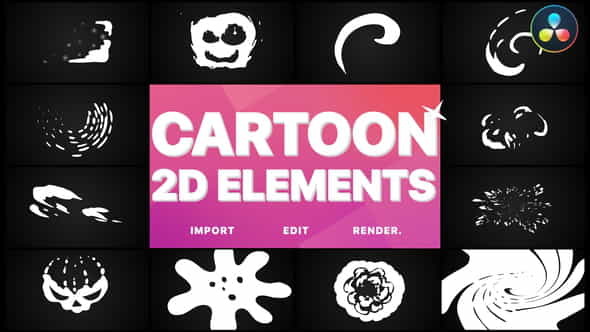 2D Cartoon Elements | DaVinci - VideoHive 32543583