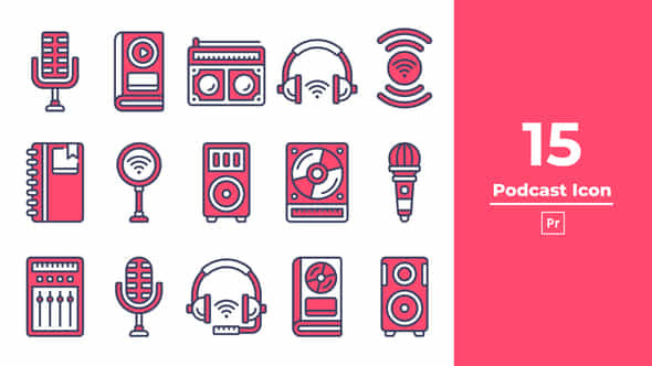 Podcast Icon Premiere Pro - VideoHive 50436485