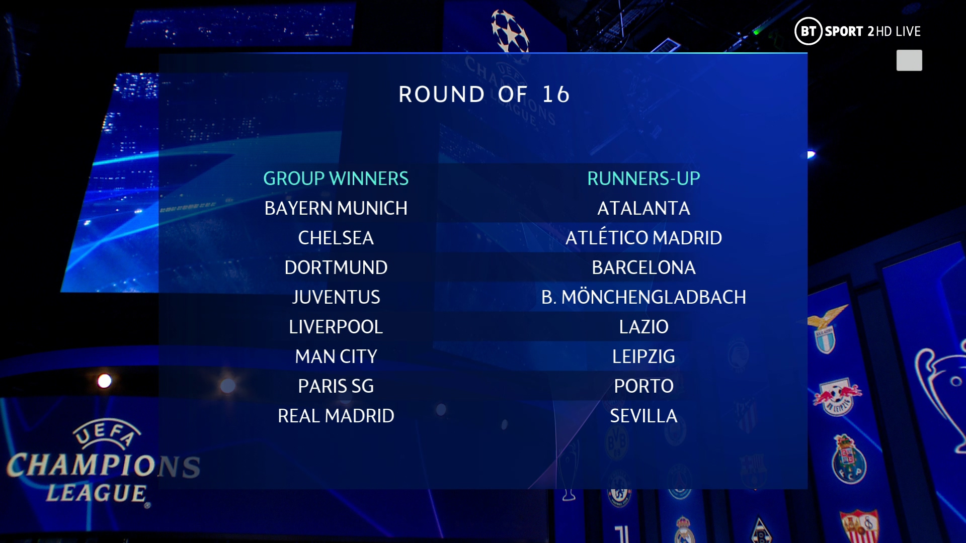 UCL 20/21 - Round of 16 Draw - 14/12/2020