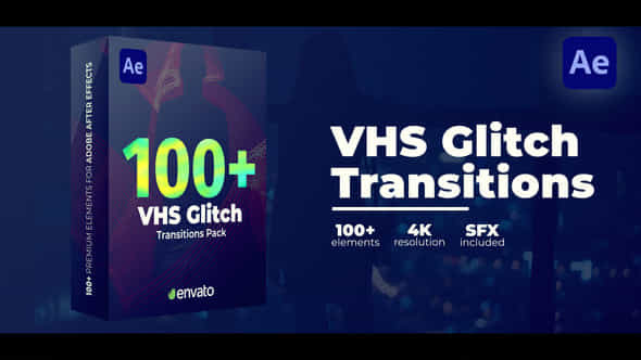 VHS Glitch Transitions - VideoHive 43934786