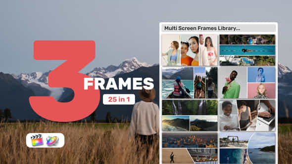 Multi Screen Frames Library 3 Frames For Apple Motion And Fcpx - VideoHive 39358368