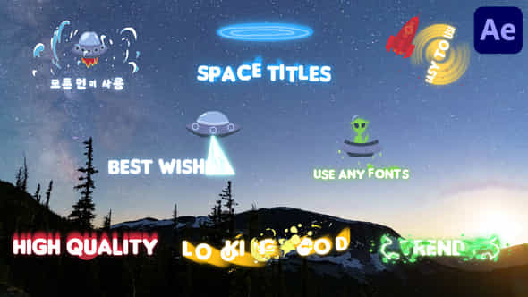 Ufo And Aliens Space Titles For After Effects - VideoHive 51387301