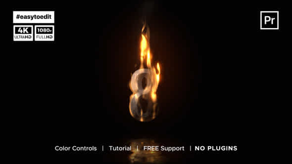 Burning Countdown Opener - VideoHive 49236082