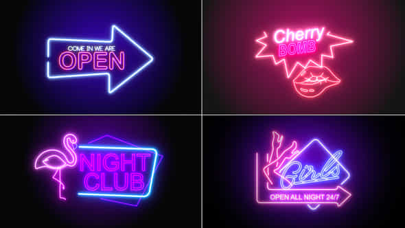 Neon Signs V1 - VideoHive 45555219