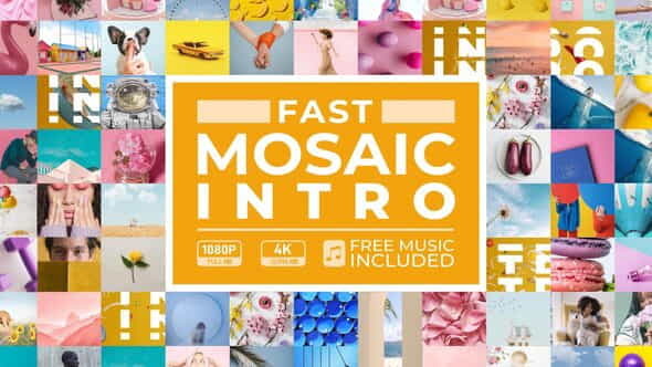 Fast Mosaic Intro - VideoHive 33710192