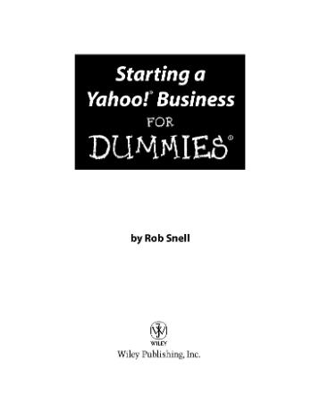 Starting a Yahoo! Business For Dummies