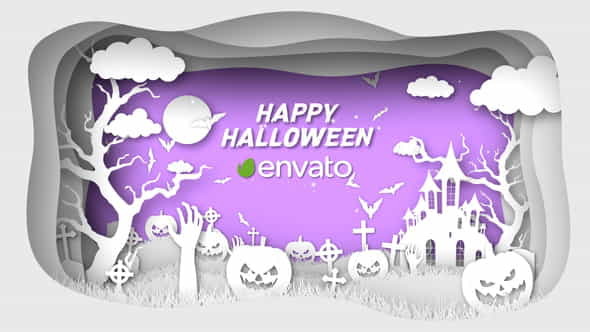 Paper Cut Halloween Wishes - VideoHive 34291649