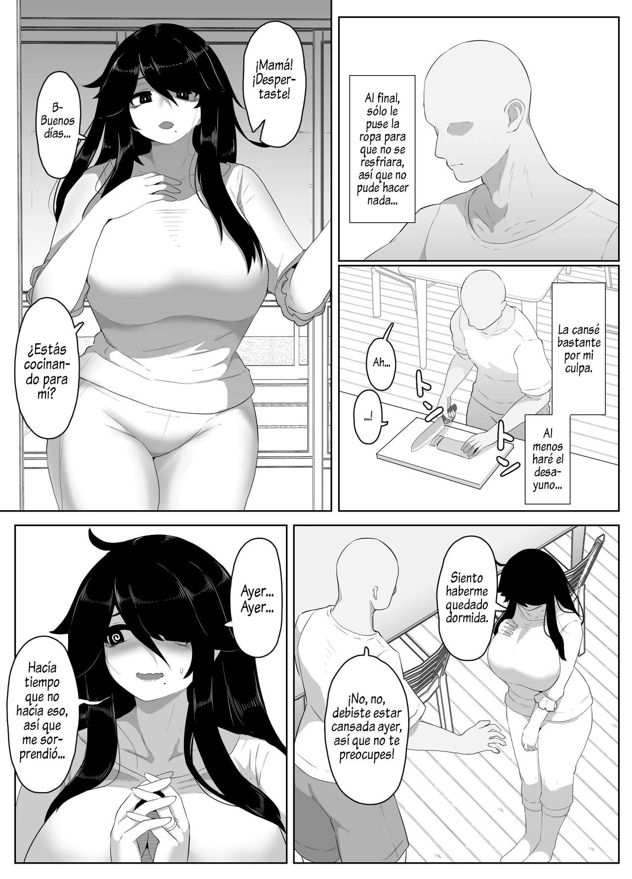 [hahayamoya (moya)] Oyasumi, Okaa-san I  Good Night, Mom I [Spanish]  [Al Chile no Sé Scan]