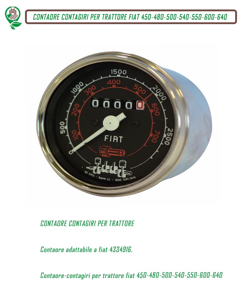 31318 CONTAORE CONTAGIRI PER TRATTORE TIPO FIAT 450-480-500-540-550-600-640