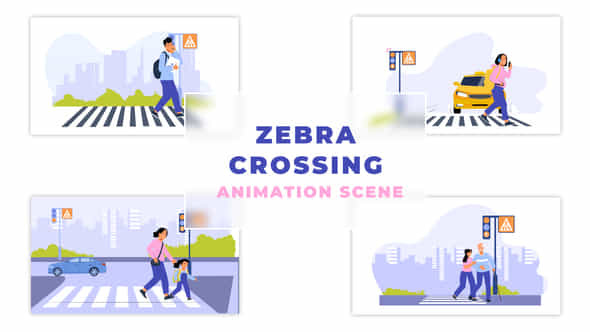 People Pedestrians Crossing - VideoHive 47389825