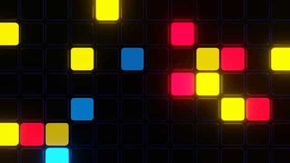 Falling Neon Cubes on the - VideoHive 34192102