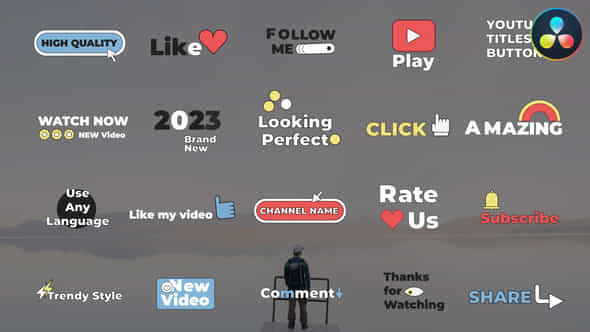 Youtube Titles Buttons - VideoHive 44836314