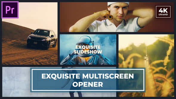 Multiscreen Slideshow Dynamic Start Opener Mogrt For Premier Pro - VideoHive 49673913