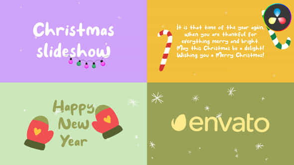 Animated Christmas Cards Davinci Resolve - VideoHive 48934561